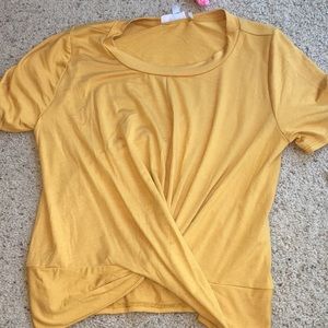 yellow crop shirt